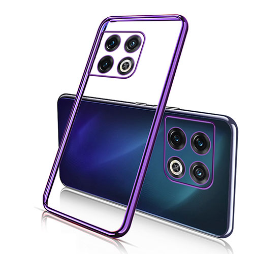 Ultra-thin Transparent TPU Soft Case Cover H02 for OnePlus 10 Pro 5G Purple