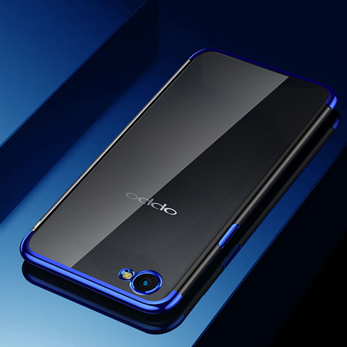 Ultra-thin Transparent TPU Soft Case Cover H02 for Oppo A3 Blue