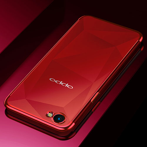 Ultra-thin Transparent TPU Soft Case Cover H02 for Oppo A3 Red