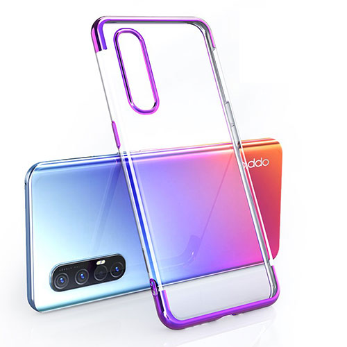 Ultra-thin Transparent TPU Soft Case Cover H02 for Oppo Reno3 Pro Purple