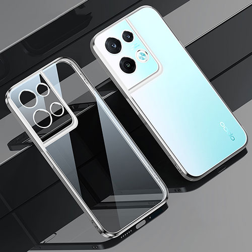 Ultra-thin Transparent TPU Soft Case Cover H02 for Oppo Reno8 5G Silver