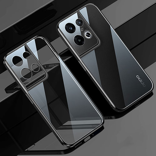 Ultra-thin Transparent TPU Soft Case Cover H02 for Oppo Reno9 5G Black