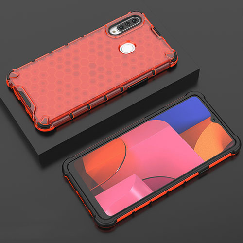 Ultra-thin Transparent TPU Soft Case Cover H02 for Samsung Galaxy A20s Red