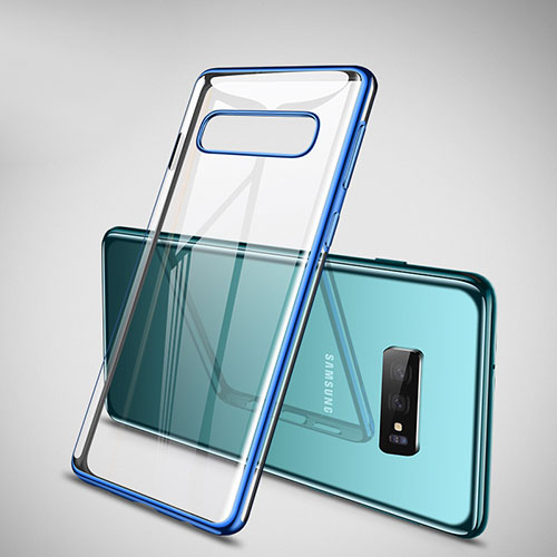 Ultra-thin Transparent TPU Soft Case Cover H02 for Samsung Galaxy S10 Plus Blue