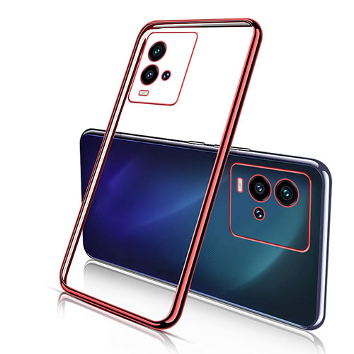 Ultra-thin Transparent TPU Soft Case Cover H02 for Vivo iQOO 9T 5G Red