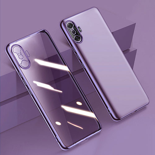 Ultra-thin Transparent TPU Soft Case Cover H02 for Xiaomi Poco F3 GT 5G Purple