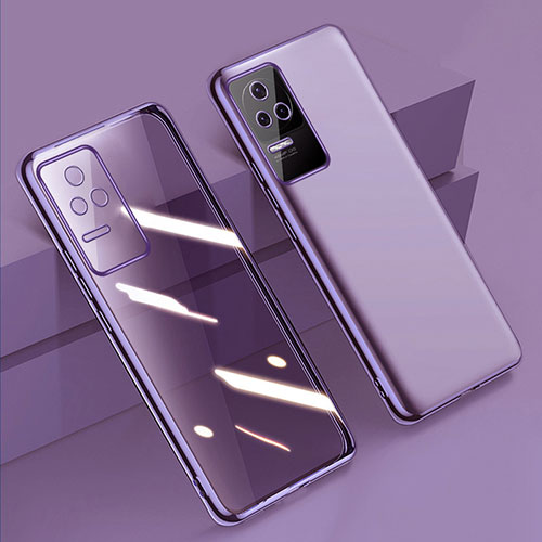 Ultra-thin Transparent TPU Soft Case Cover H02 for Xiaomi Poco F4 5G Purple