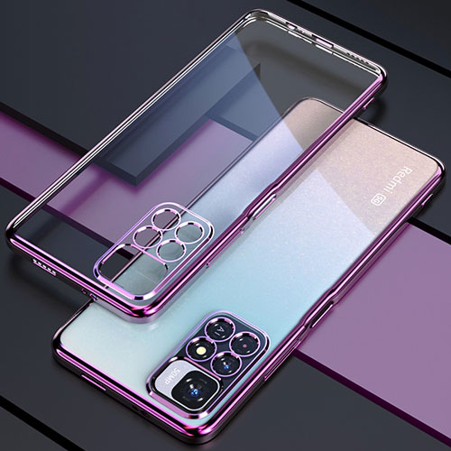 Ultra-thin Transparent TPU Soft Case Cover H02 for Xiaomi Poco X4 NFC Purple