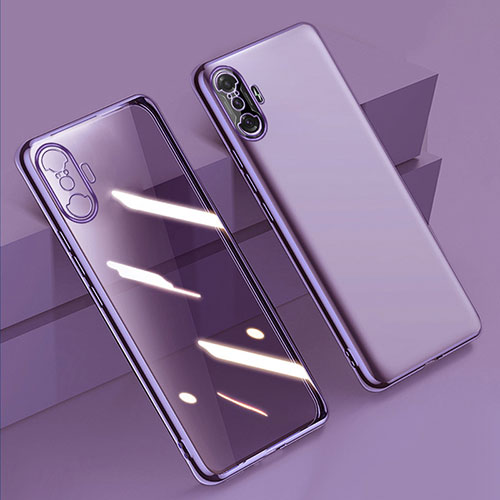 Ultra-thin Transparent TPU Soft Case Cover H02 for Xiaomi Redmi K40 Gaming 5G Purple