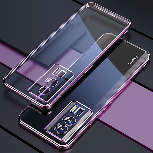 Ultra-thin Transparent TPU Soft Case Cover H02 for Xiaomi Redmi K60 5G Purple