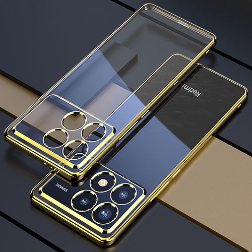 Ultra-thin Transparent TPU Soft Case Cover H02 for Xiaomi Redmi K70E 5G Gold