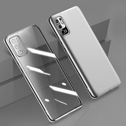 Ultra-thin Transparent TPU Soft Case Cover H02 for Xiaomi Redmi Note 10T 5G Silver