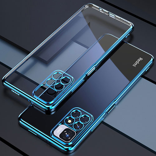 Ultra-thin Transparent TPU Soft Case Cover H02 for Xiaomi Redmi Note 11 4G (2021) Blue