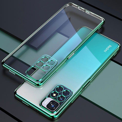 Ultra-thin Transparent TPU Soft Case Cover H02 for Xiaomi Redmi Note 11 4G (2021) Green