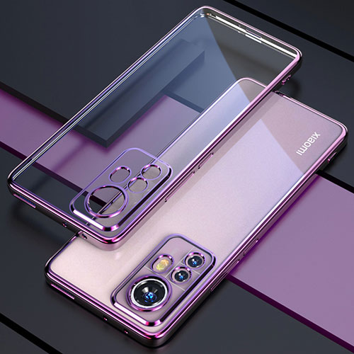 Ultra-thin Transparent TPU Soft Case Cover H02 for Xiaomi Redmi Note 12S Purple