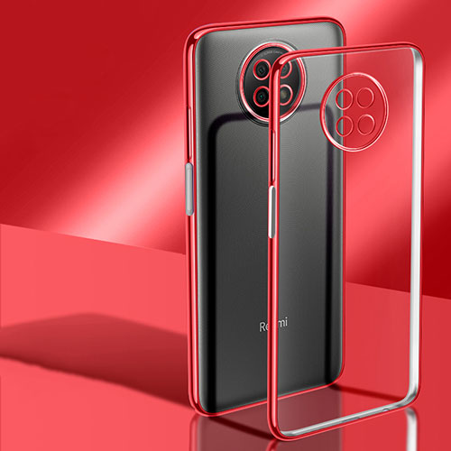 Ultra-thin Transparent TPU Soft Case Cover H02 for Xiaomi Redmi Note 9 5G Red