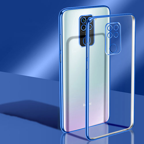 Ultra-thin Transparent TPU Soft Case Cover H02 for Xiaomi Redmi Note 9 Blue