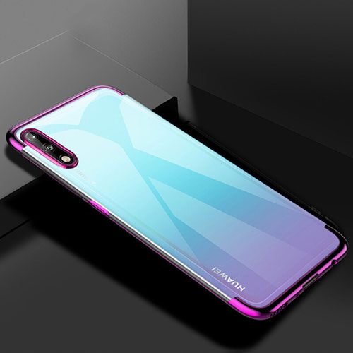 Ultra-thin Transparent TPU Soft Case Cover H03 for Huawei Enjoy 10 Purple