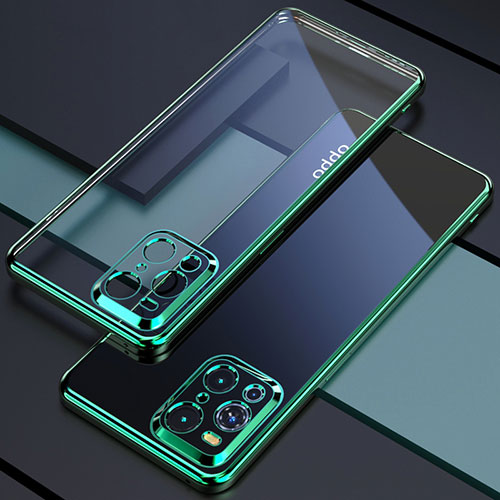 Ultra-thin Transparent TPU Soft Case Cover H03 for Oppo Find X3 5G Green