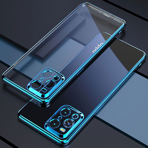 Ultra-thin Transparent TPU Soft Case Cover H03 for Oppo Find X3 Pro 5G Blue