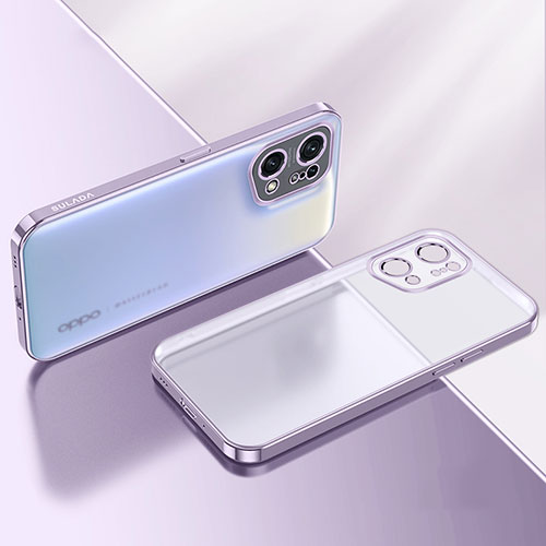 Ultra-thin Transparent TPU Soft Case Cover H03 for Oppo Find X5 5G Purple