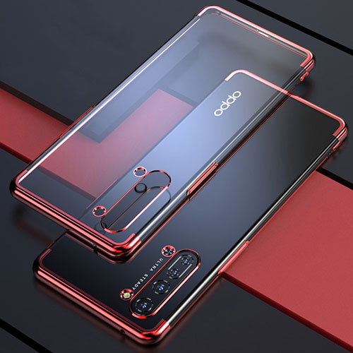 Ultra-thin Transparent TPU Soft Case Cover H03 for Oppo K7 5G Red