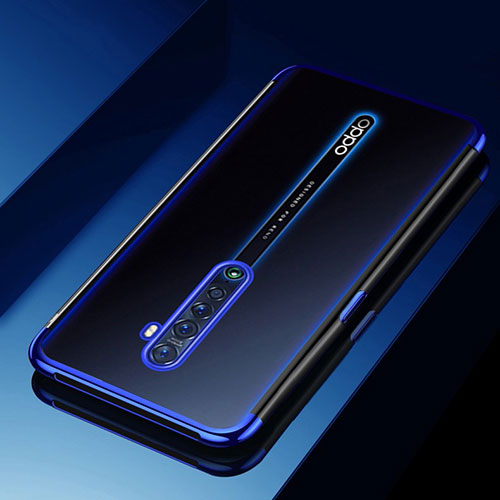 Ultra-thin Transparent TPU Soft Case Cover H03 for Oppo Reno2 Blue