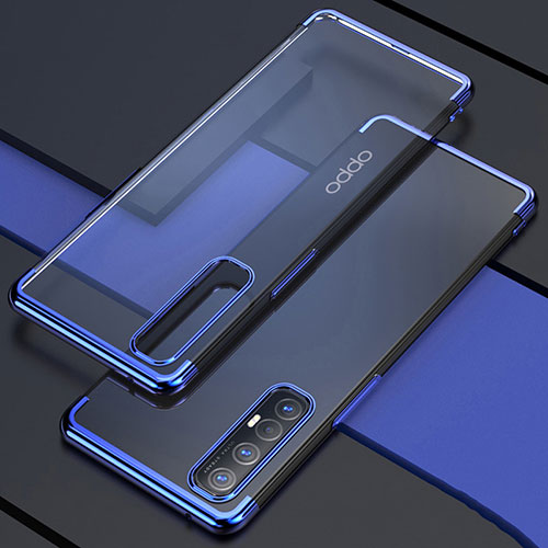 Ultra-thin Transparent TPU Soft Case Cover H03 for Oppo Reno3 Pro Blue