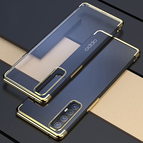 Ultra-thin Transparent TPU Soft Case Cover H03 for Oppo Reno3 Pro Gold