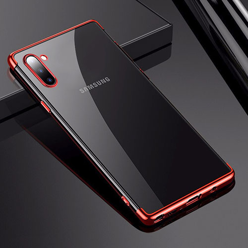 Ultra-thin Transparent TPU Soft Case Cover H03 for Samsung Galaxy Note 10 5G Red