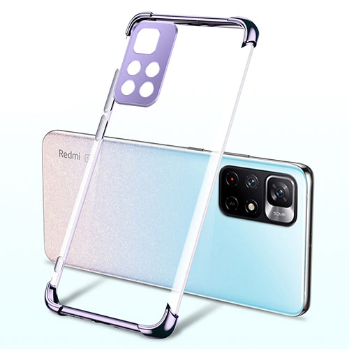 Ultra-thin Transparent TPU Soft Case Cover H03 for Xiaomi Poco M4 Pro 5G Purple