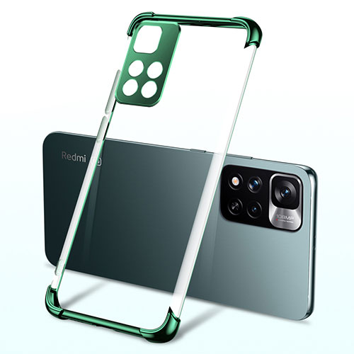 Ultra-thin Transparent TPU Soft Case Cover H03 for Xiaomi Redmi Note 11 Pro+ Plus 5G Green