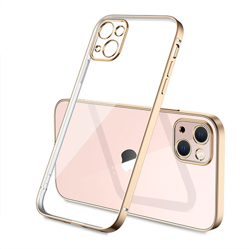 Ultra-thin Transparent TPU Soft Case Cover H04 for Apple iPhone 15 Gold