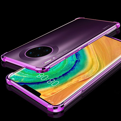 Ultra-thin Transparent TPU Soft Case Cover H04 for Huawei Mate 30 5G Purple