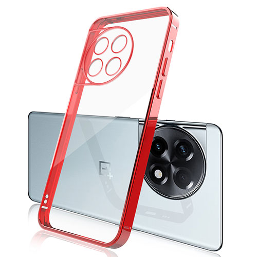 Ultra-thin Transparent TPU Soft Case Cover H04 for OnePlus Ace 2 5G Red