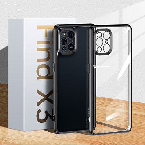 Ultra-thin Transparent TPU Soft Case Cover H04 for Oppo Find X3 5G Black