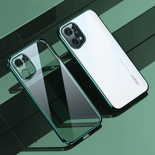 Ultra-thin Transparent TPU Soft Case Cover H04 for Oppo Find X5 5G Green