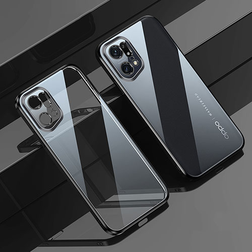 Ultra-thin Transparent TPU Soft Case Cover H04 for Oppo Find X5 Pro 5G Black