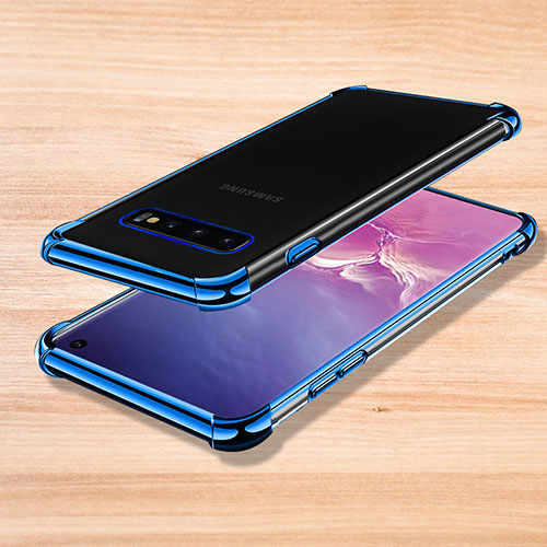 Ultra-thin Transparent TPU Soft Case Cover H04 for Samsung Galaxy S10 Blue