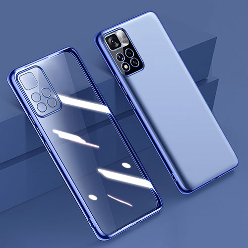 Ultra-thin Transparent TPU Soft Case Cover H04 for Xiaomi Redmi Note 11 Pro+ Plus 5G Blue
