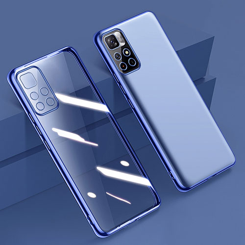 Ultra-thin Transparent TPU Soft Case Cover H04 for Xiaomi Redmi Note 11T 5G Blue