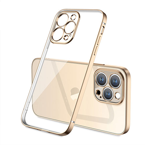 Ultra-thin Transparent TPU Soft Case Cover H05 for Apple iPhone 16 Pro Gold