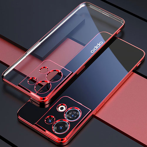 Ultra-thin Transparent TPU Soft Case Cover H05 for Oppo Reno9 5G Red