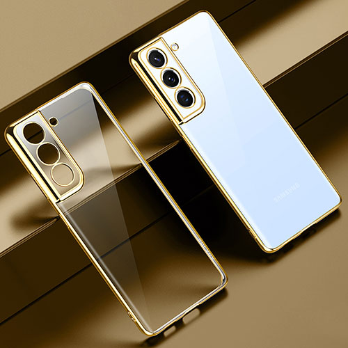 Ultra-thin Transparent TPU Soft Case Cover H08 for Samsung Galaxy S21 5G Gold