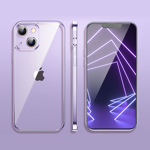 Ultra-thin Transparent TPU Soft Case Cover H09 for Apple iPhone 14 Plus Purple