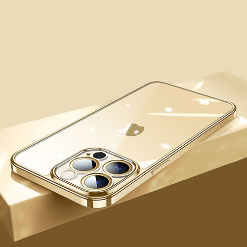 Ultra-thin Transparent TPU Soft Case Cover H12 for Apple iPhone 14 Pro Gold