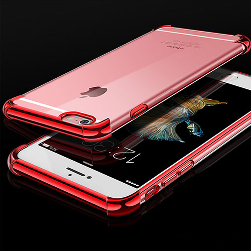 Ultra-thin Transparent TPU Soft Case Cover HC01 for Apple iPhone 6 Red
