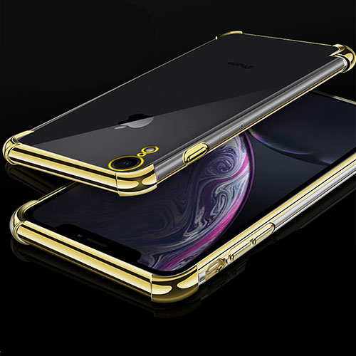 Ultra-thin Transparent TPU Soft Case Cover HC07 for Apple iPhone XR Gold