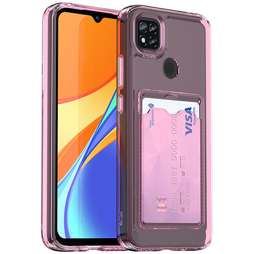 Ultra-thin Transparent TPU Soft Case Cover HD1 for Xiaomi Redmi 9 Activ Pink