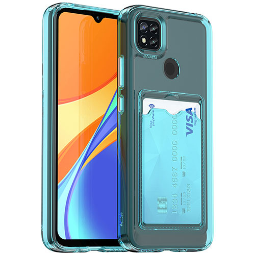 Ultra-thin Transparent TPU Soft Case Cover HD1 for Xiaomi Redmi 9 Activ Sky Blue